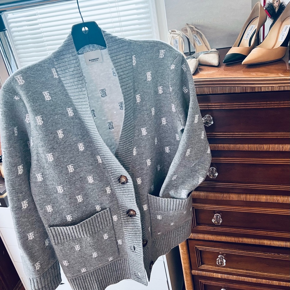 BURBERRY Palena Cardigan Unisex with Logo Print